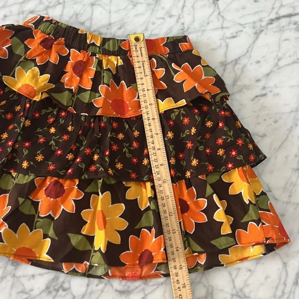 Girls Sunflower Tiered Skort - Harvest - Brown Sz 10